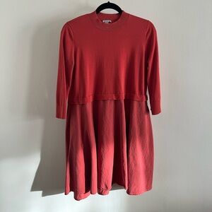 COS Slip On Dress w/ pockets in Rust - Size M (Cotton/Lyocell/Linen)